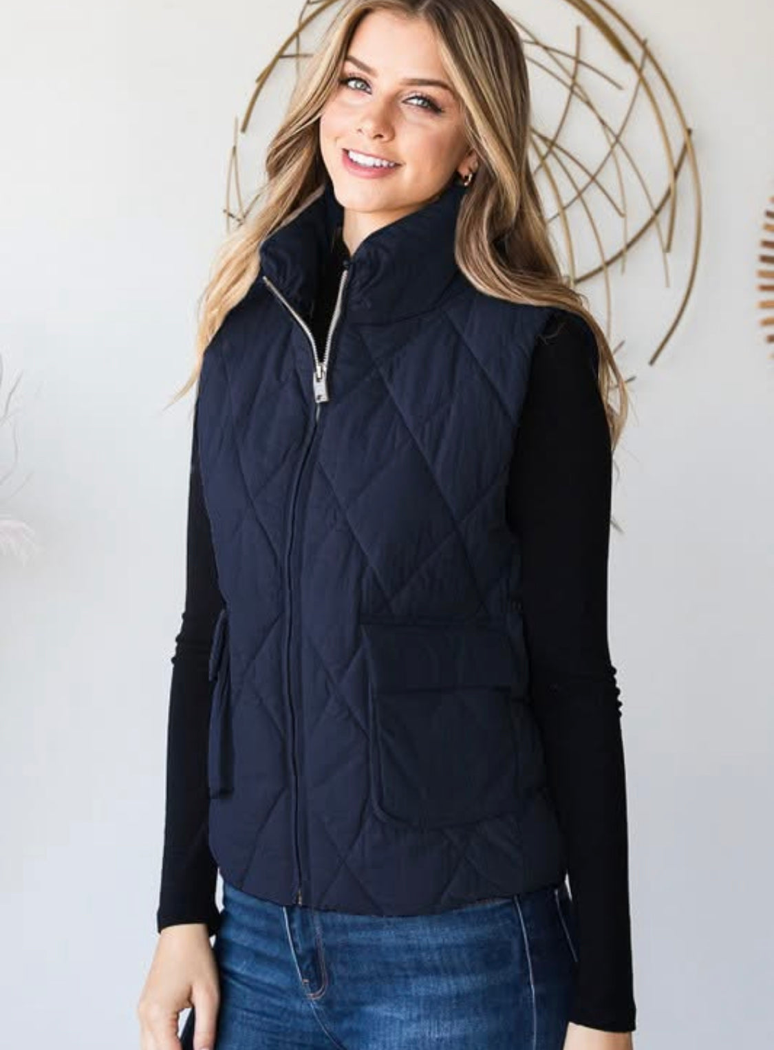 1x Navy Puffer Vest