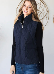 1x Navy Puffer Vest