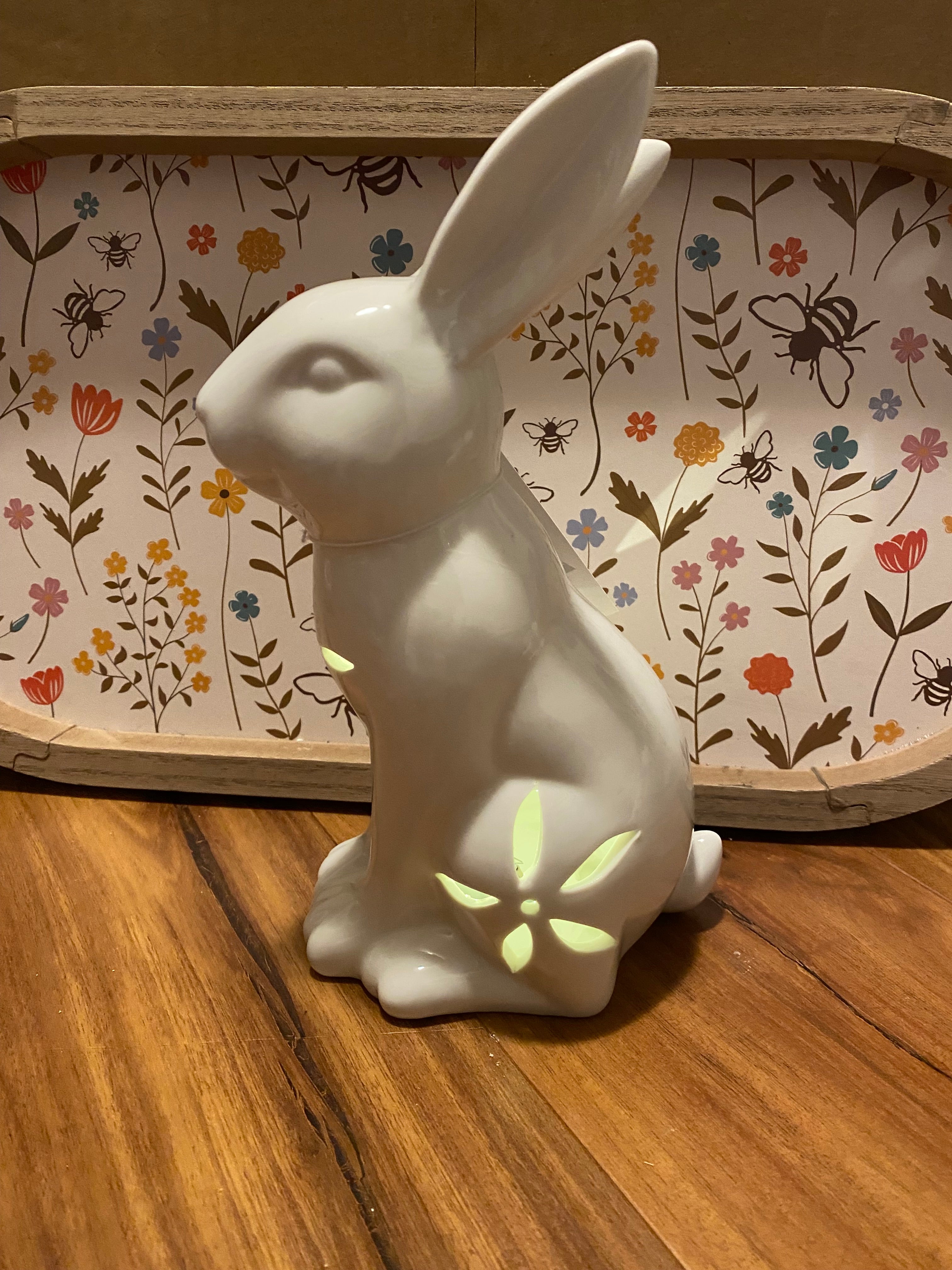 Led Light Up Ceramic Bunny