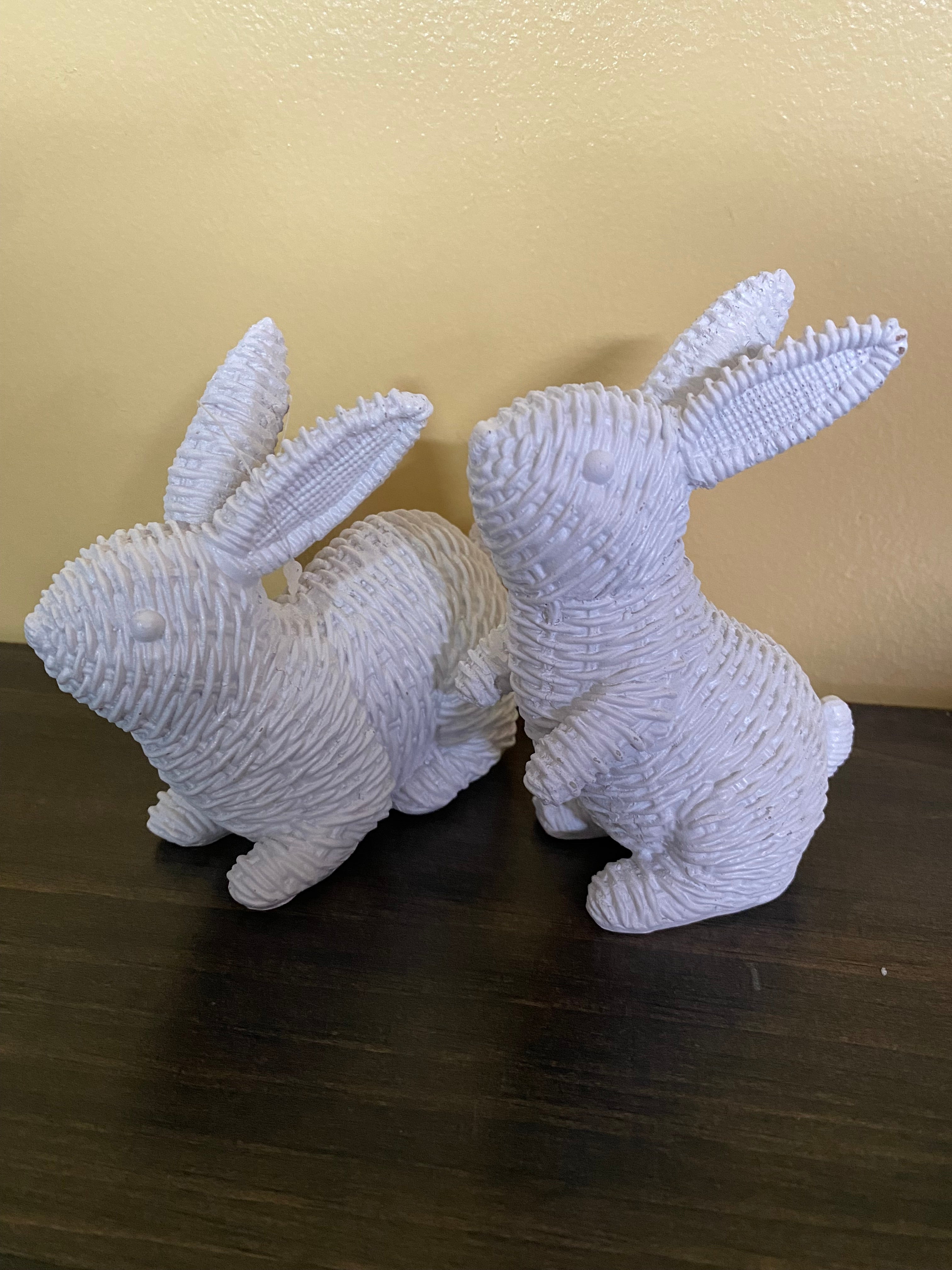 Wicker Inspired Ceramic Bunnies