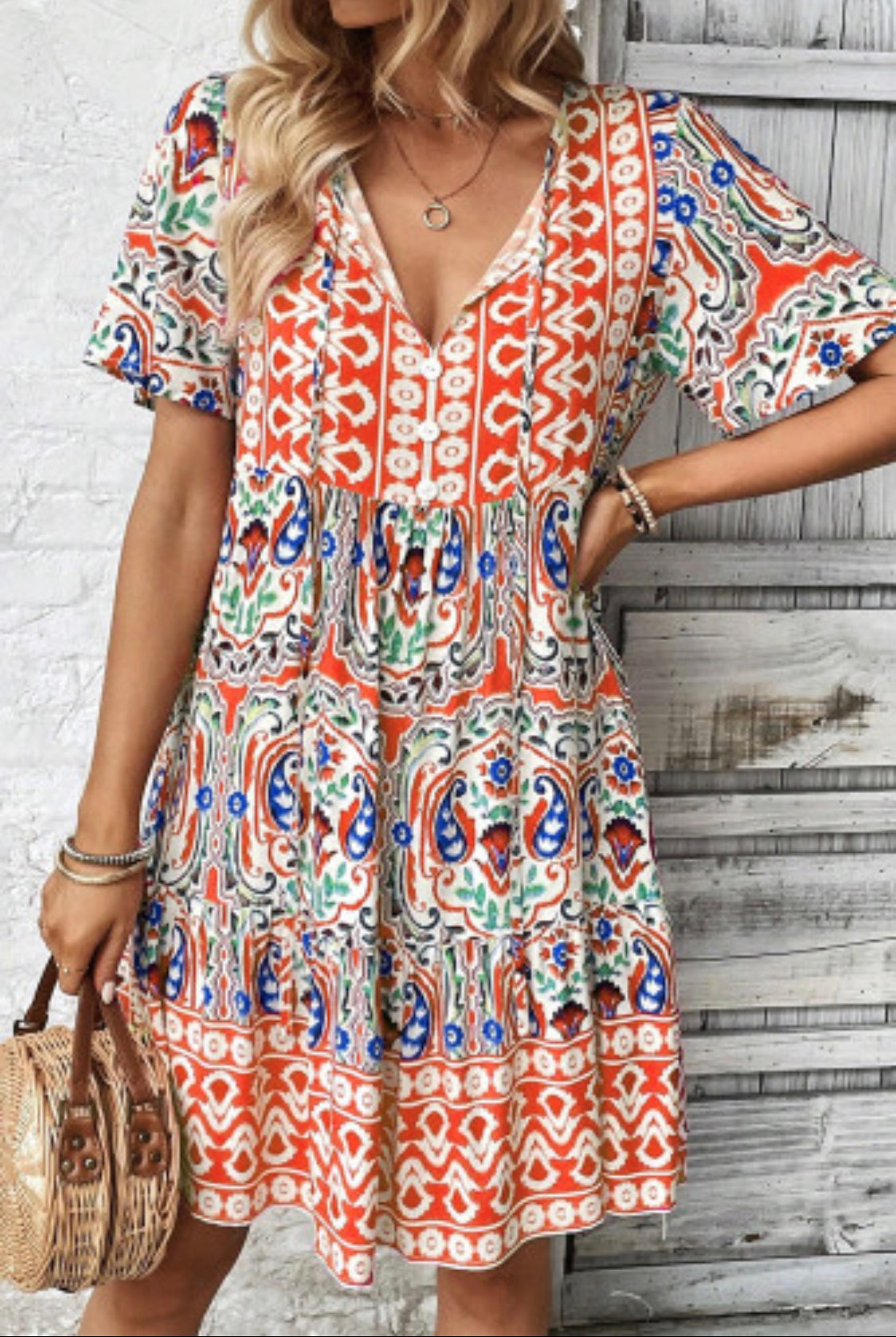 Bohemian Orange Dress