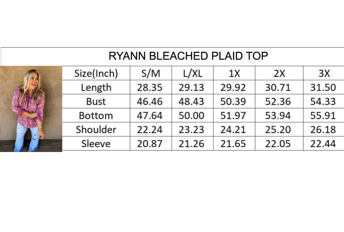 Ryann Bleached Plaid - PRE ORDER ships to us second week of October