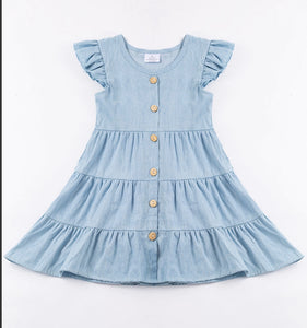 GIRLS Denim Tiered Dress