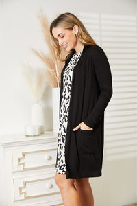 ITEM MUST SHIP Celeste Full Size Open Front Longline Cardigan with Pockets