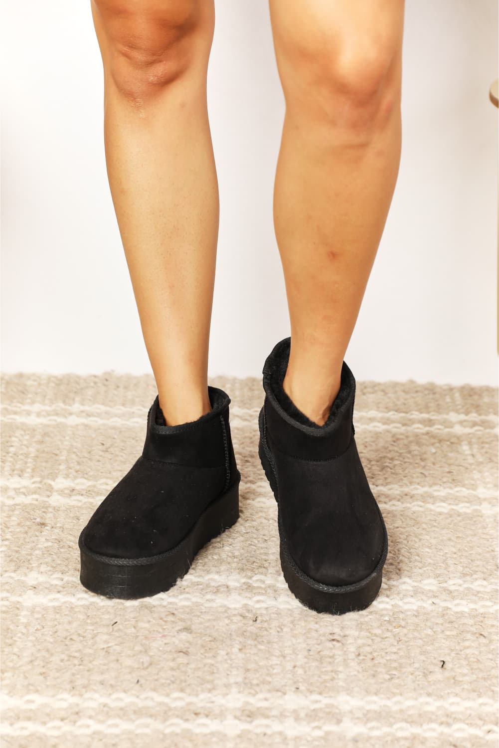 Legend Women's Fleece Lined Chunky Platform Mini Boots ONLINE ONLY ITEM MUST SHIP