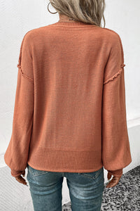 V-Neck Exposed Seam Sweater- ONLINE ONLY - ITEM MUST SHIP