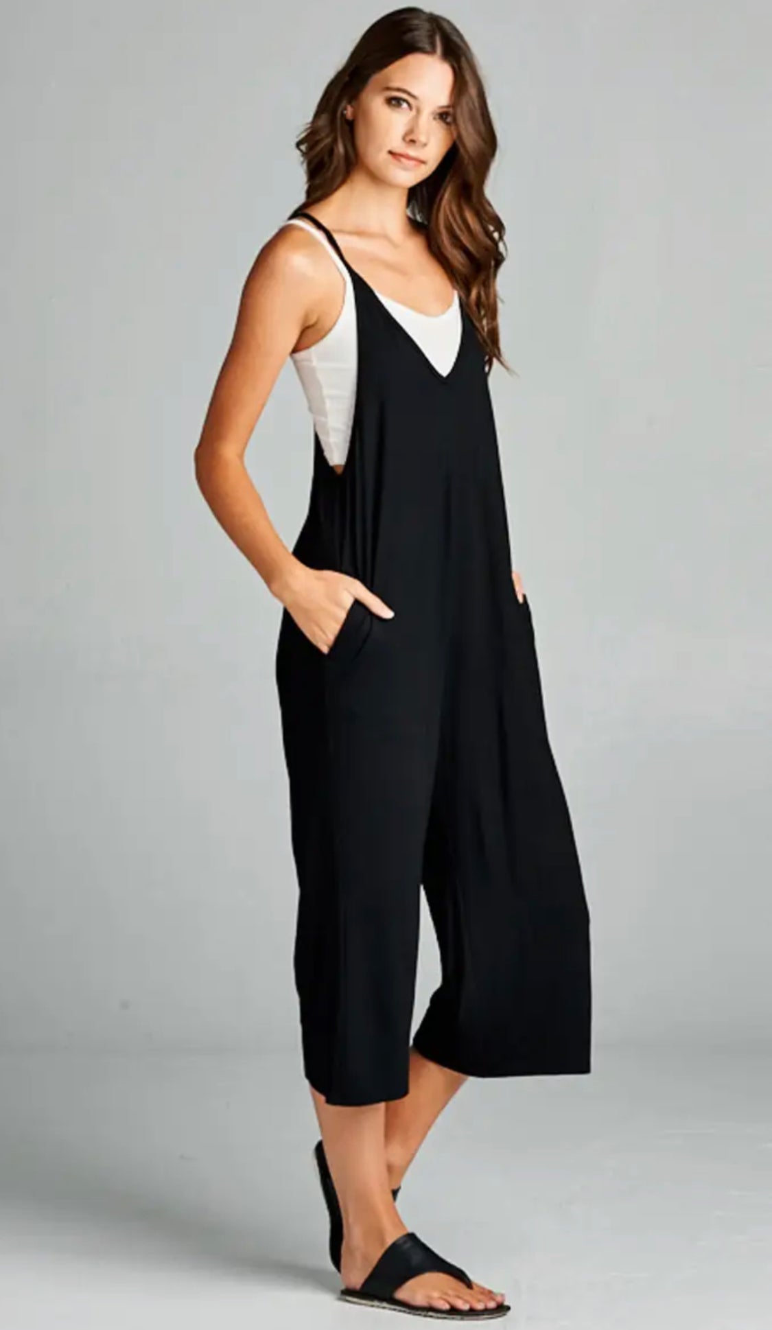 Vneck Capri Jumpsuit