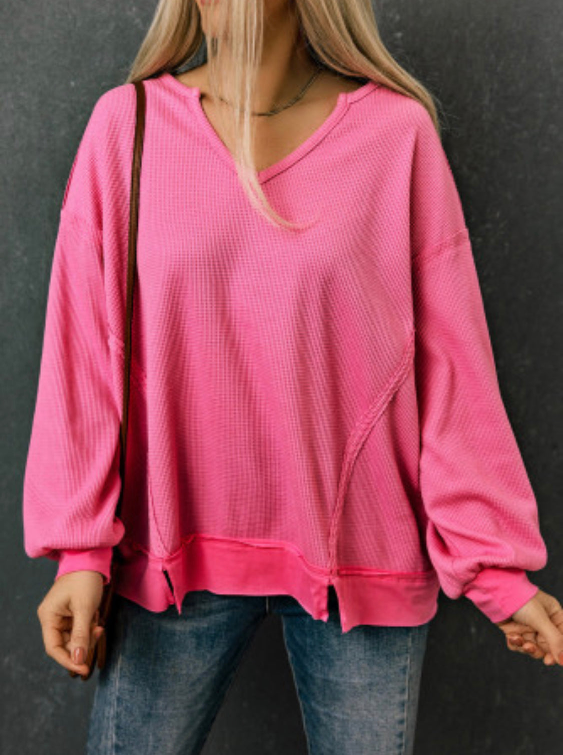 Hot Pink Waffleknit