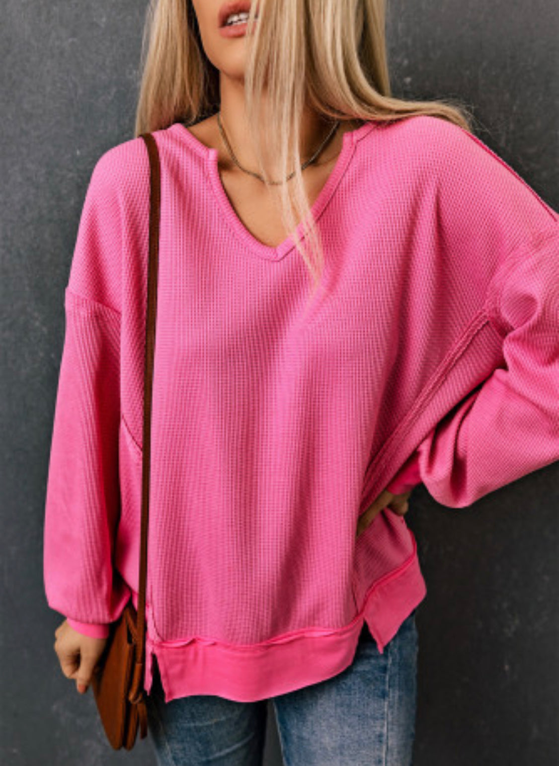 Hot Pink Waffleknit